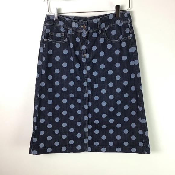 Boden Denim Polka Dot Skirt - Picture 2 of 8
